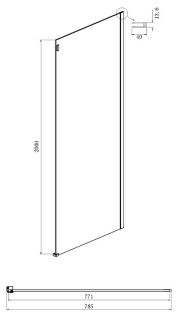 Боковая стенка Ambassador Benefit 80HBB 80см чёрный/тонированное